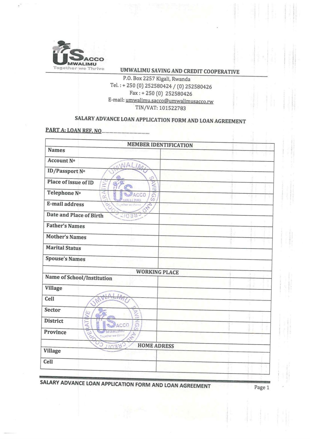 Umwalimu Sacco Updated Salary Advance Application Loan Form Flute News 2763