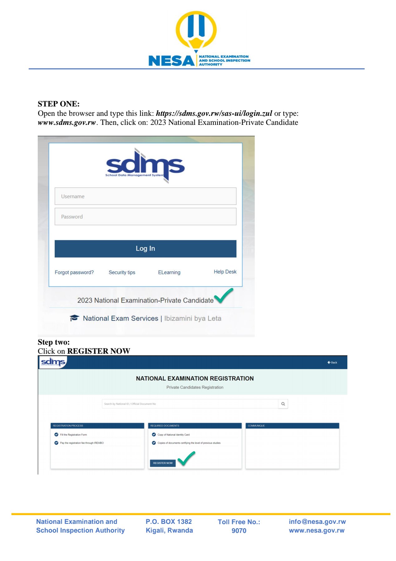 NESA announces 7 steps of SDMS for Private Candidates Intending to sit